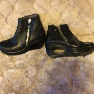Fly London zipper wedge boots